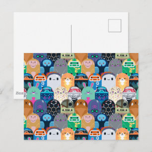 Ron's Gone Wrong Colorful Bot Pattern Postcard
