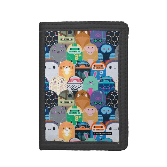 Ron's Gone Wrong Colorful Bot Pattern Tri-fold Wallet (Front Vertical)