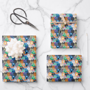 Ron's Gone Wrong Colorful Bot Pattern Wrapping Paper Sheets