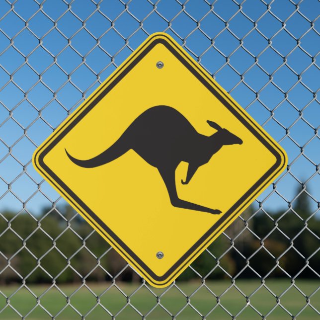 Roo Crossing Metal Sign (In Situ(Fence))