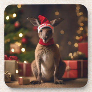 "Roo-dolph’s Holiday Hop: A Festive Wonderland" Beverage Coaster