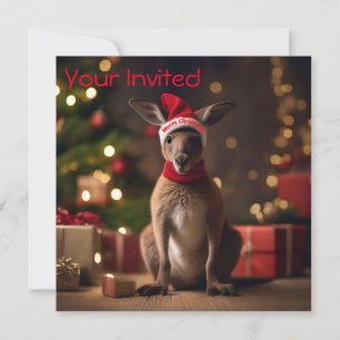 "Roo-dolph’s Holiday Hop: A Festive Wonderland" Invitation