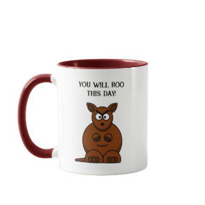 Roo This Day, Funny Angry Kangaroo Cartoon Mug
