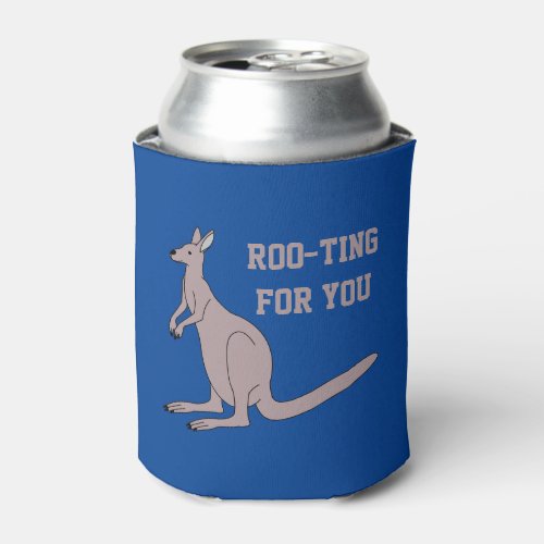 Roo_ting For You Cute Aussie Funny Kangaroo Pun Can Cooler