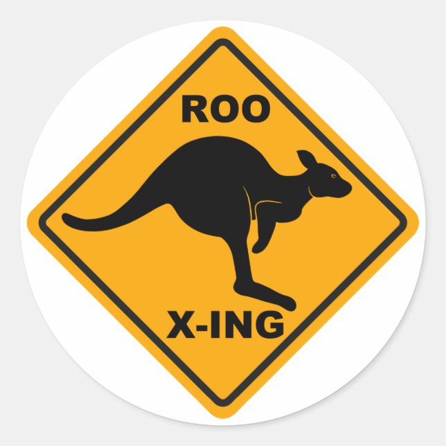 Roo Xing Sign Design Classic Round Sticker (Front)