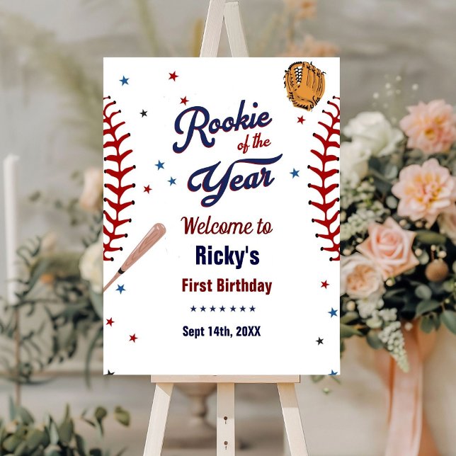 Roockie of the year first  Boy Birthday welcome  Foam Board (Creator Uploaded)