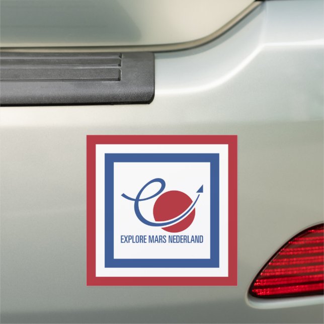 Rood Wit Blauw Explore Mars Nederland Logo Car Magnet (In Situ)