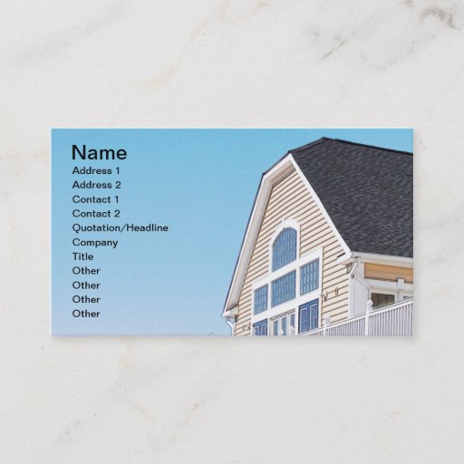 Customizable roof and exterior of a modern building business cards
