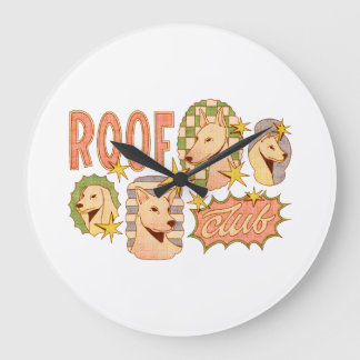 Roof Club / Dog Illustrations Large Clock