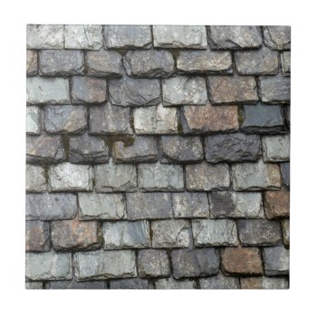 Roof Cover With Slate Plates Ceramic Tile by Lykeion at Zazzle