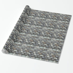 Roof cover with slate plates wrapping paper