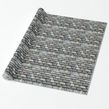 Roof Cover With Slate Plates Wrapping Paper by Lykeion at Zazzle