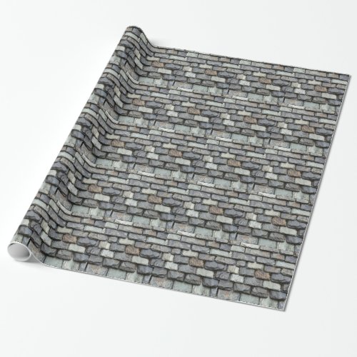 Roof cover with slate plates wrapping paper