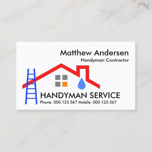 Roof Ladder Home Repair Building Business Card