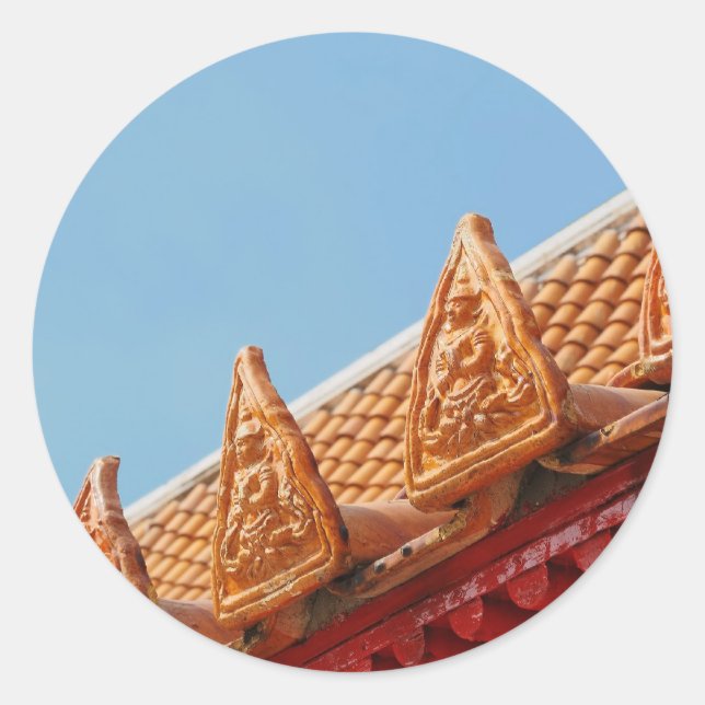 Roof of Buddhist Temple in Thailand Classic Round Sticker (Front)