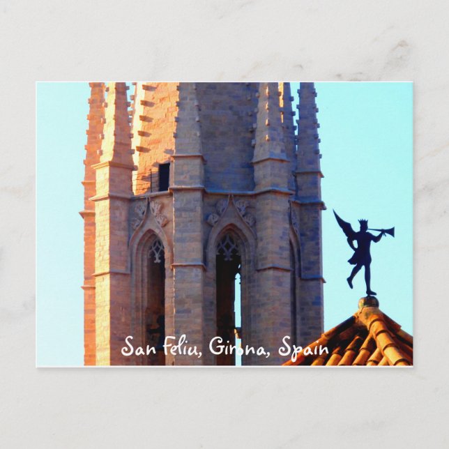 Roof of the Sant Feliu Cathedral, Girona, Spain Postcard (Front)