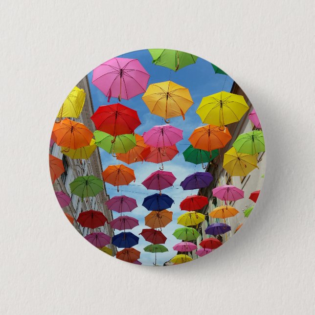 Roof of umbrellas pinback button (Front)