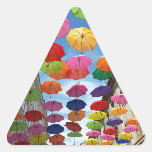 Roof of umbrellas triangle sticker