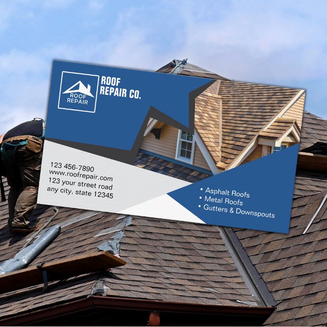 Roof Repair Company Business Card (Creator Uploaded)