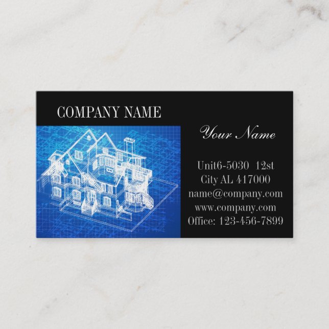 Roof repair construction home renovation business card (Front)