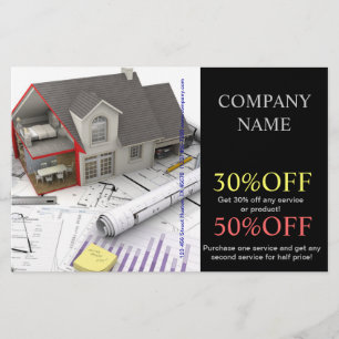 Roof repair construction home renovation flyer