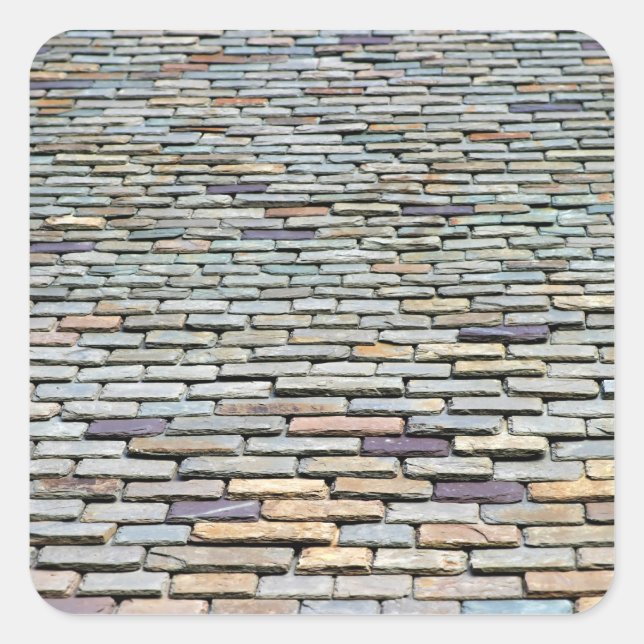 Roof Tiles Square Sticker (Front)