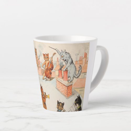 Roof Top Band by Louis Wain Latte Mug