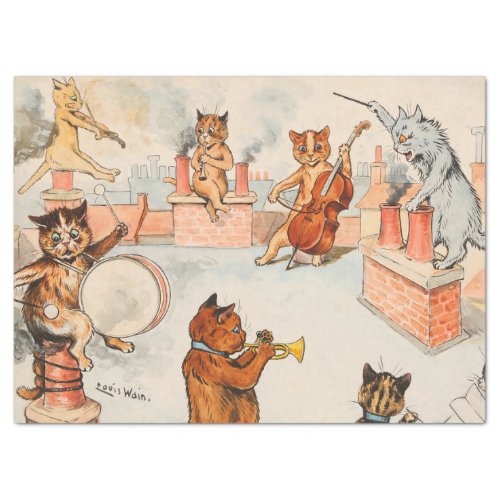 Roof Top Band by Louis Wain Tissue Paper