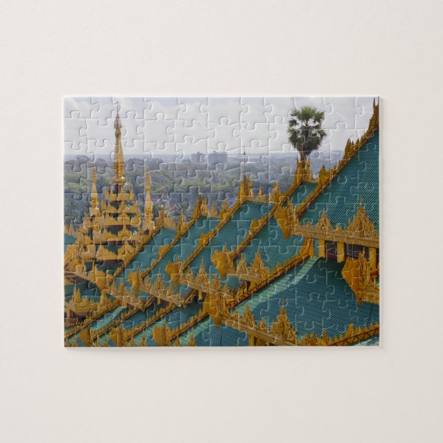 Roof tops of Shwedagon Pagoda, Yangon, Myanmar Jigsaw Puzzle (Horizontal)