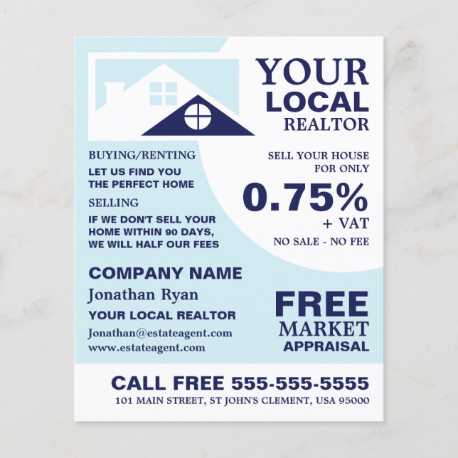 Roof Tops, Realtor, Estate Agent Advertising Flyer (Front)