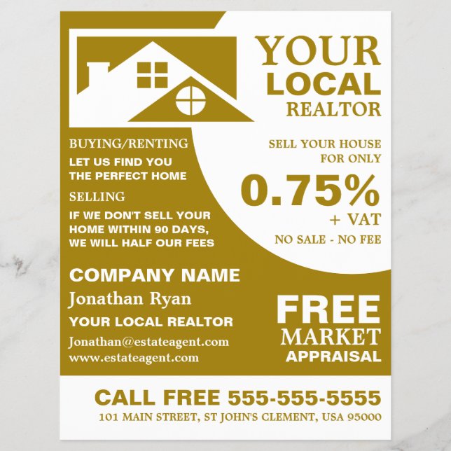 Roof Tops, Realtor, Estate Agent Advertising Flyer (Front)