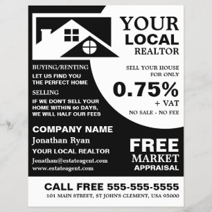 Roof Tops, Realtor, Estate Agent Advertising Flyer