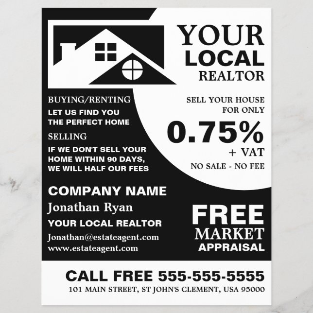 Roof Tops, Realtor, Estate Agent Advertising Flyer (Front)