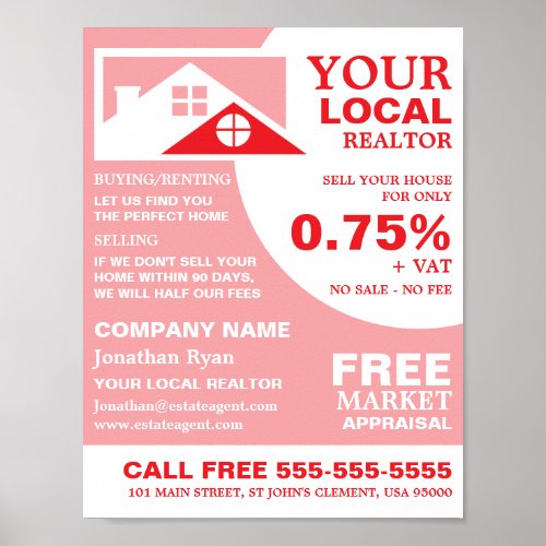 Roof Tops Realtor Estate Agent Advertising Poster