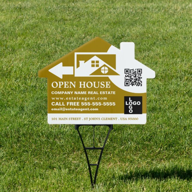 Roof Tops, Realtor, Estate Agent Open House Sign (Insitu)