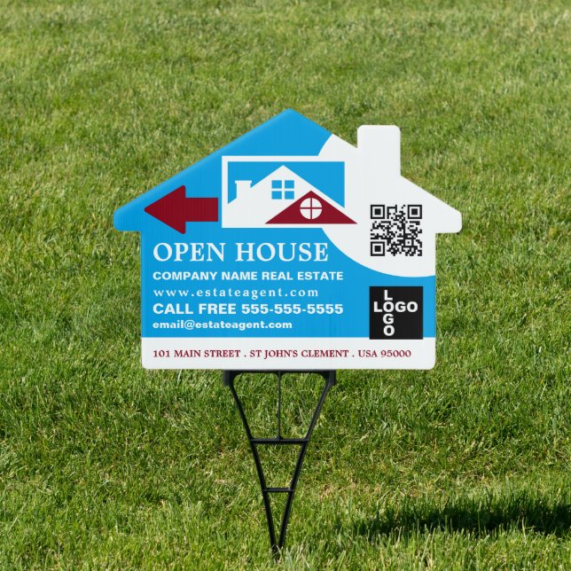Roof Tops, Realtor, Estate Agent Open House Sign (Insitu)