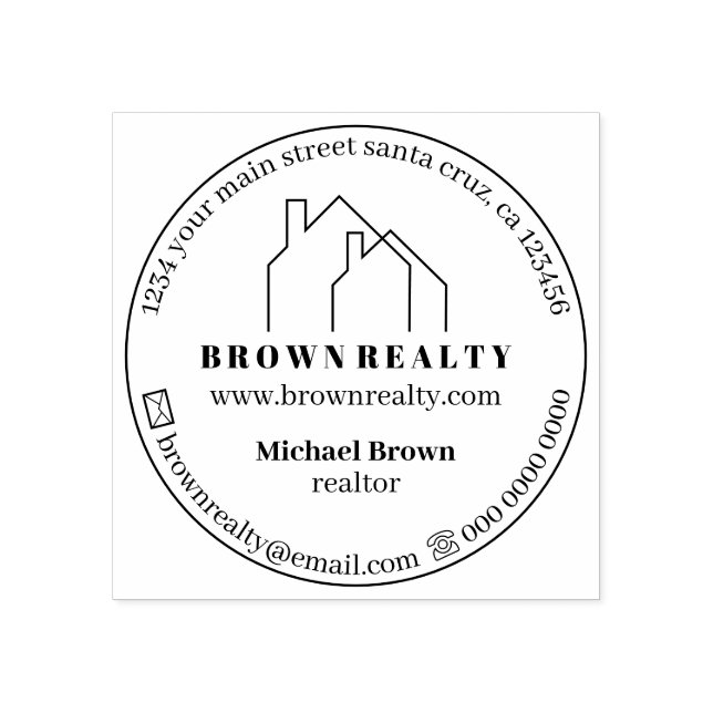 Roof Two House Rubber Stamp (Imprint)