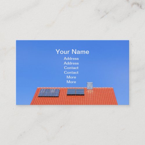 Roof with solar panels business card