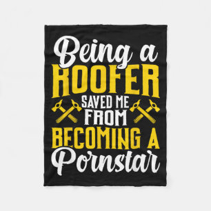 Roofer Funny Roofing Tee For Coworker Novelty  Fleece Blanket