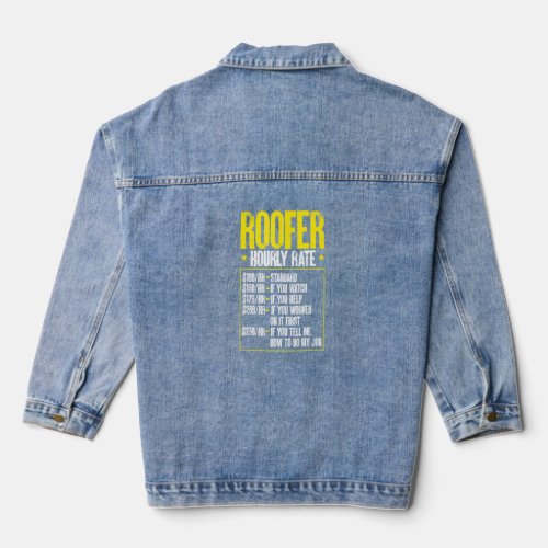 Roofer Hourly Rate Roofing Roof Construction Worke Denim Jacket