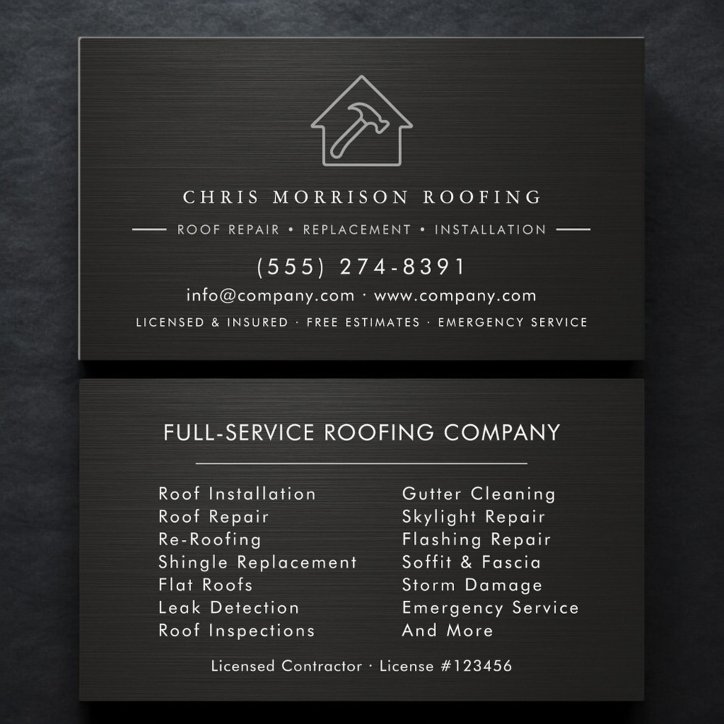 Roofer Metallic Business Card