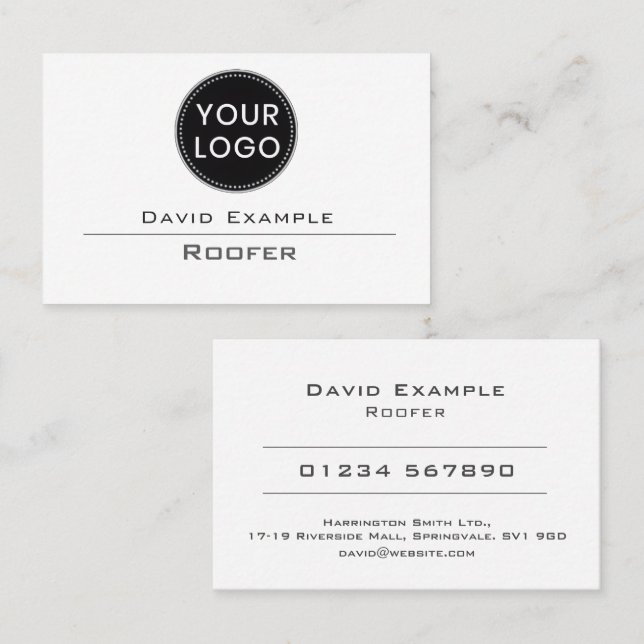 Roofer or Roofing Roof Repairs Company Business Card (Front/Back)