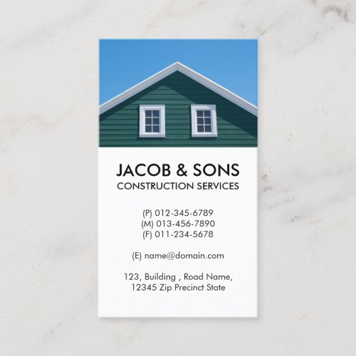 Roofer Roofing Construction Business Card
