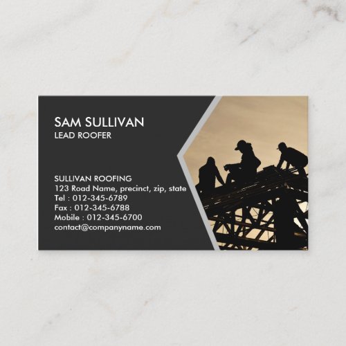 Roofer Roofing Construction Contractor  Business Card