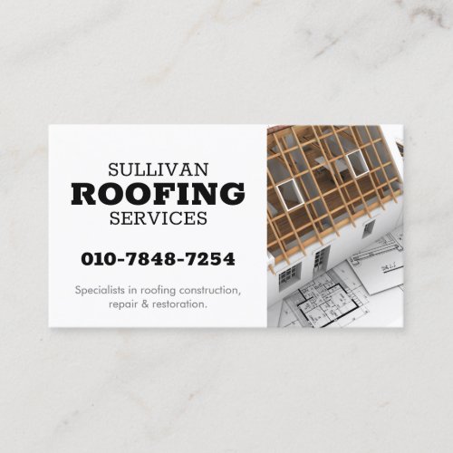 Roofer Roofing Construction Contractor  Business Card