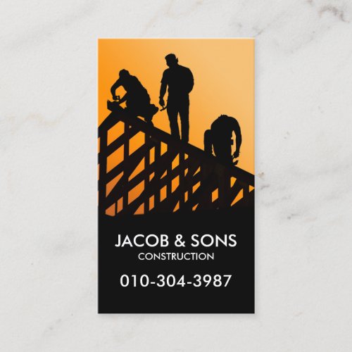 Roofer Roofing Contruction Contractor Business Card