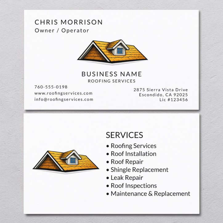 Roofer Roofing Services Professional Business Card