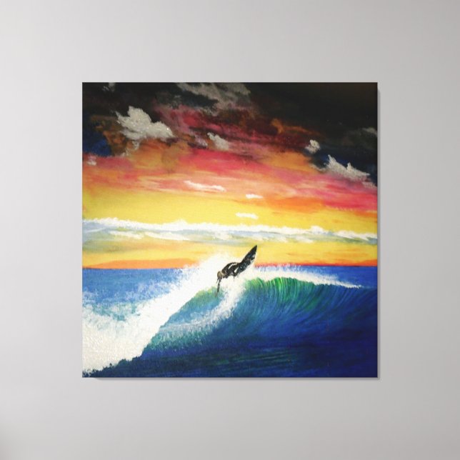 Roofer surfer girl canvas print (Front)