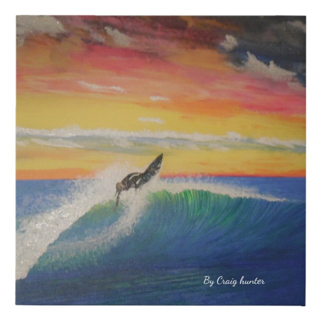 Roofer surfer girl faux canvas print (Front)