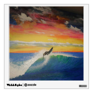 Roofer surfer girl wall sticker